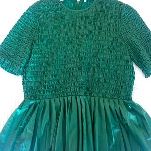 Zara Green Faux Leather Top